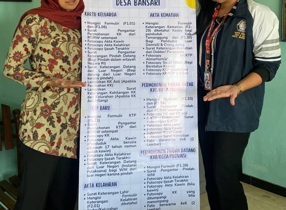 Mahasiswa KKN UNDIP Hadirkan Inovasi Digital untuk Perbaiki Layanan Administrasi Desa Bansari